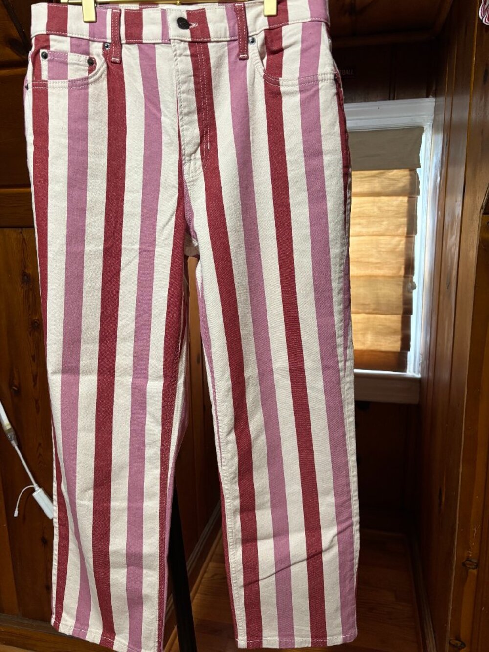 BODEN, Waist 29 Petite, Striped Denim Pants